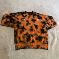 H&M Stranger Things Sweater Adult Small Orange Netflix Tie Dye Sweatshirt Tigers
