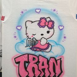 Airbrush T-shirt Designs/ Hello Kitty  & Graffiti Style Name