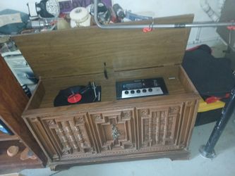 Vintage Record And 8 Track Entertainment Center
