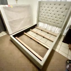 Queen Size Bed Frame, Headboard & Box Spring