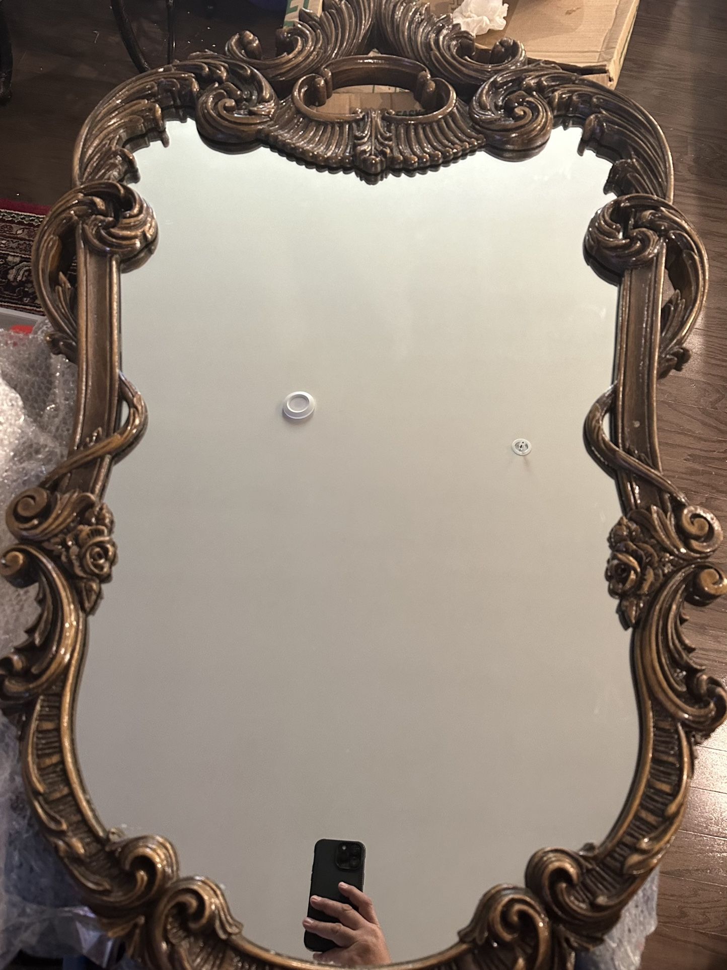 Vintage Italian Ornate Gold Framed Mirror