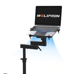MELIPRON Truck Laptop Mount Fit for 19-26 Chevy Silverado, Tahoe, GMC Sierra, No-Drilling Vehicle-Specific Laptop Holder with Cooling Fan Adjustable H