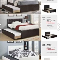 BRAND NEW FULL/TWIN TRUNDLE BED FRAME WITH MATRESS INCLUDED $489