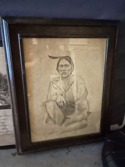 Vintage Native Art one of a kind hand sketch 1980s