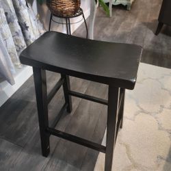 1 Sturdy black wooden bar stool
