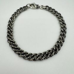 Brand New Chrome Hearts Extra Fancy Mini Link Gothic .925 sterling silver Bracelet