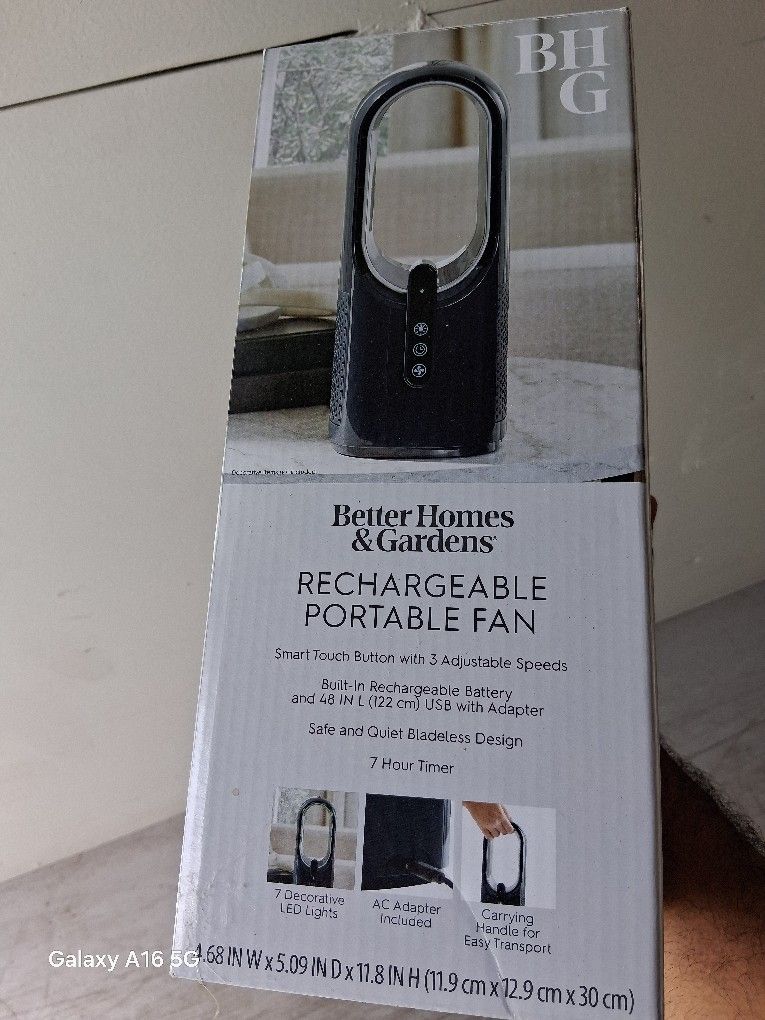Better Homes & Gardens Recharable Portable Fan