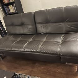 Convertible Leather Coddle Couch