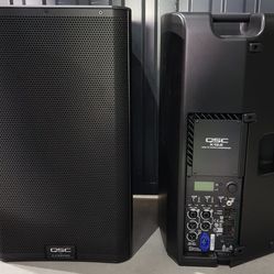 Four QSC K12 Speakers