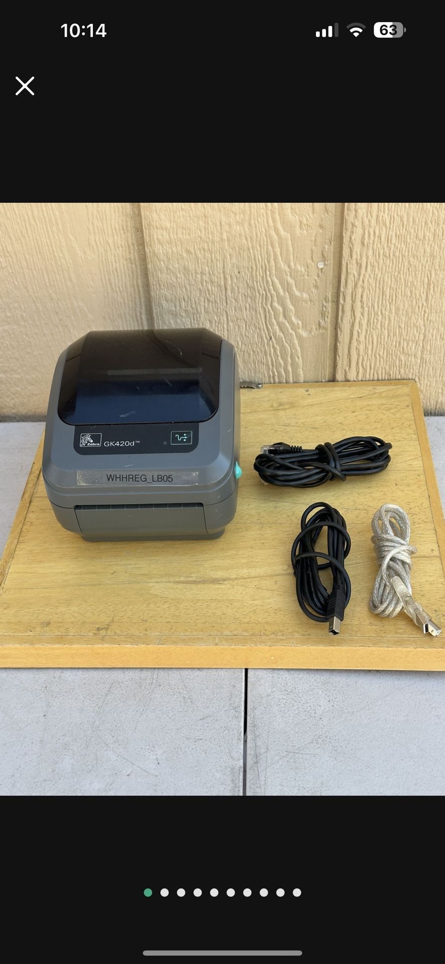 Zebra GK420d Label Printer Parallel Serial Number GK42-200210-000 No AC Cable