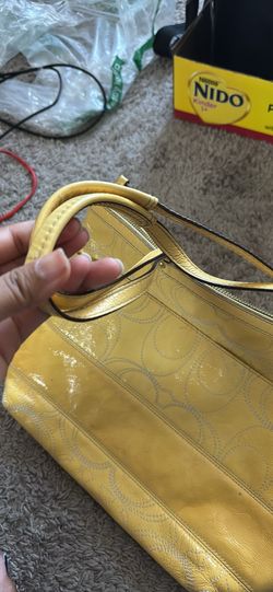 Vintage coach bag yellow leather
