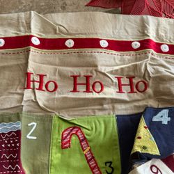 New Pottery Barn Kids Christmas Holiday Advent Calendar Cloth Embroidered