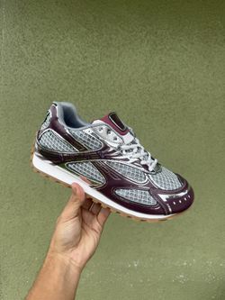 Bottega Veneta Orbit Metallic Net Runner Sneakers " Red”