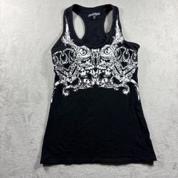 Metal Mulisha Y2K Women’s L Black Grail Tank Top Halter Shirt Skull Goth#1267