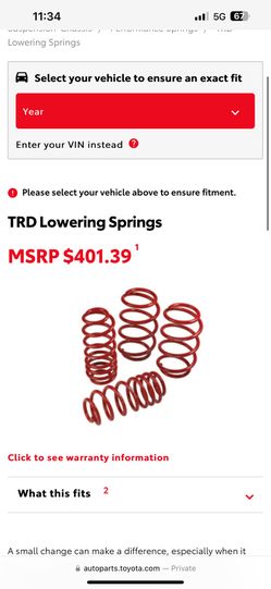 Toyota Lowering Springs 