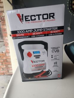 Vector car jumper and air compressor