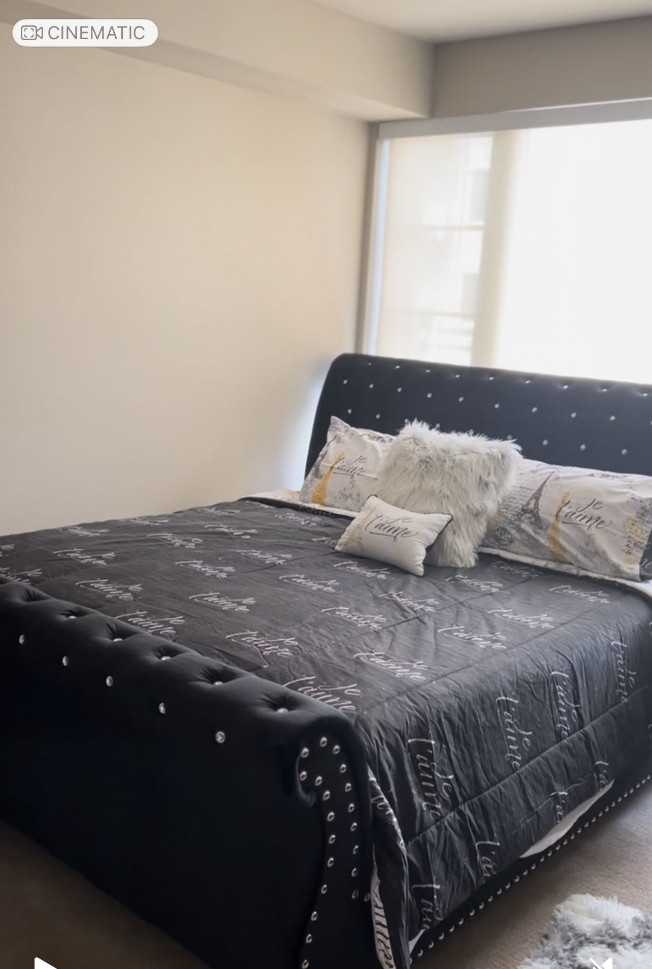 Black King Slay Bed With Dresser