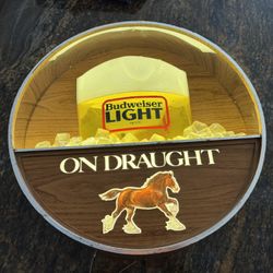 Budweiser Light Clydesdale Lighted Sign