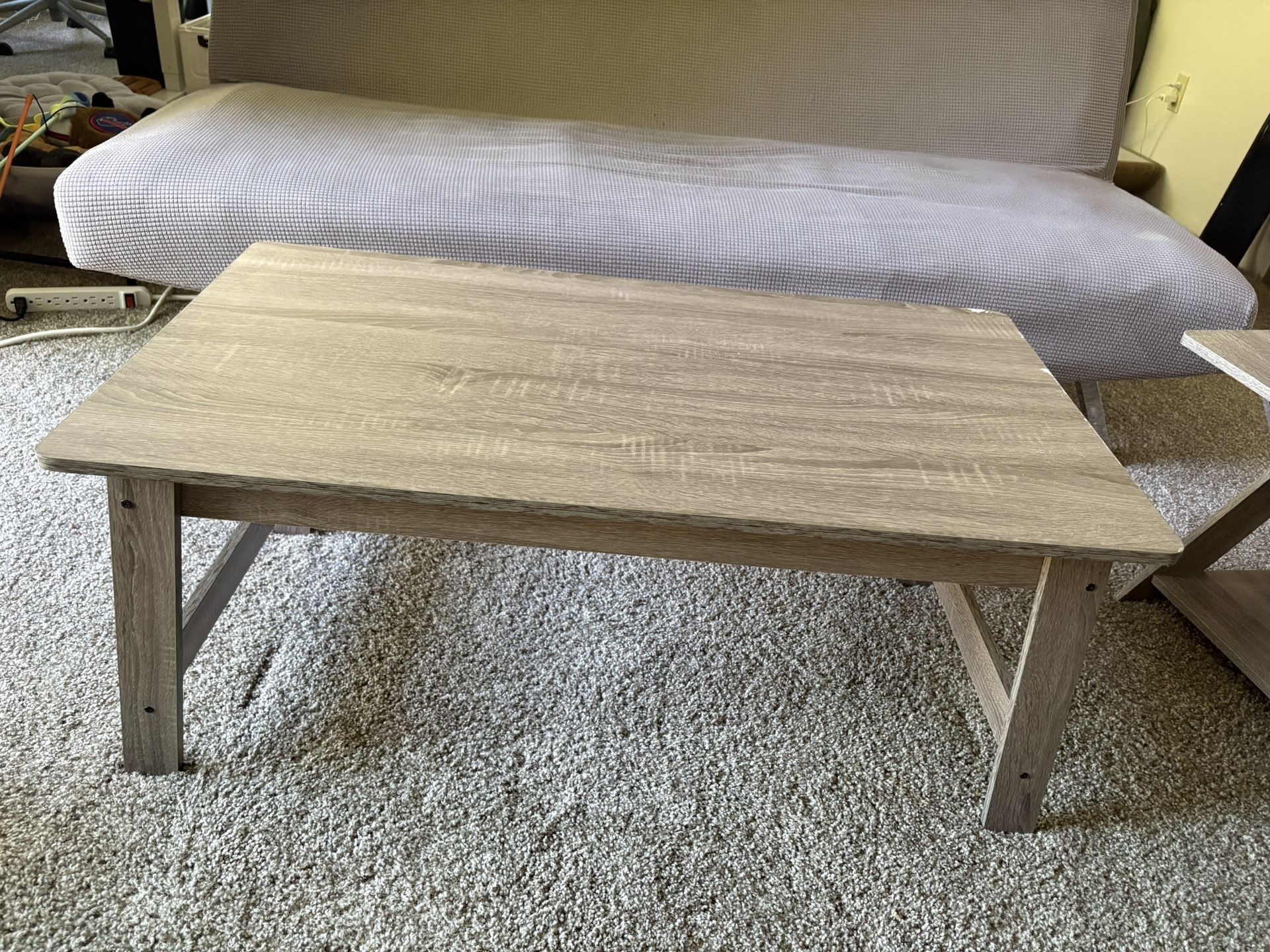 Furinno Beginning Coffee Table, French Oak Grey , 19.45D x 35.59W x 15.63H in