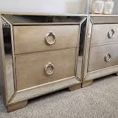 Mirrored 2 Drawer Nightstands