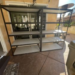 2 Metal Garage Shelves 