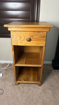 Wooden Cabinet with Drawer and Shelves