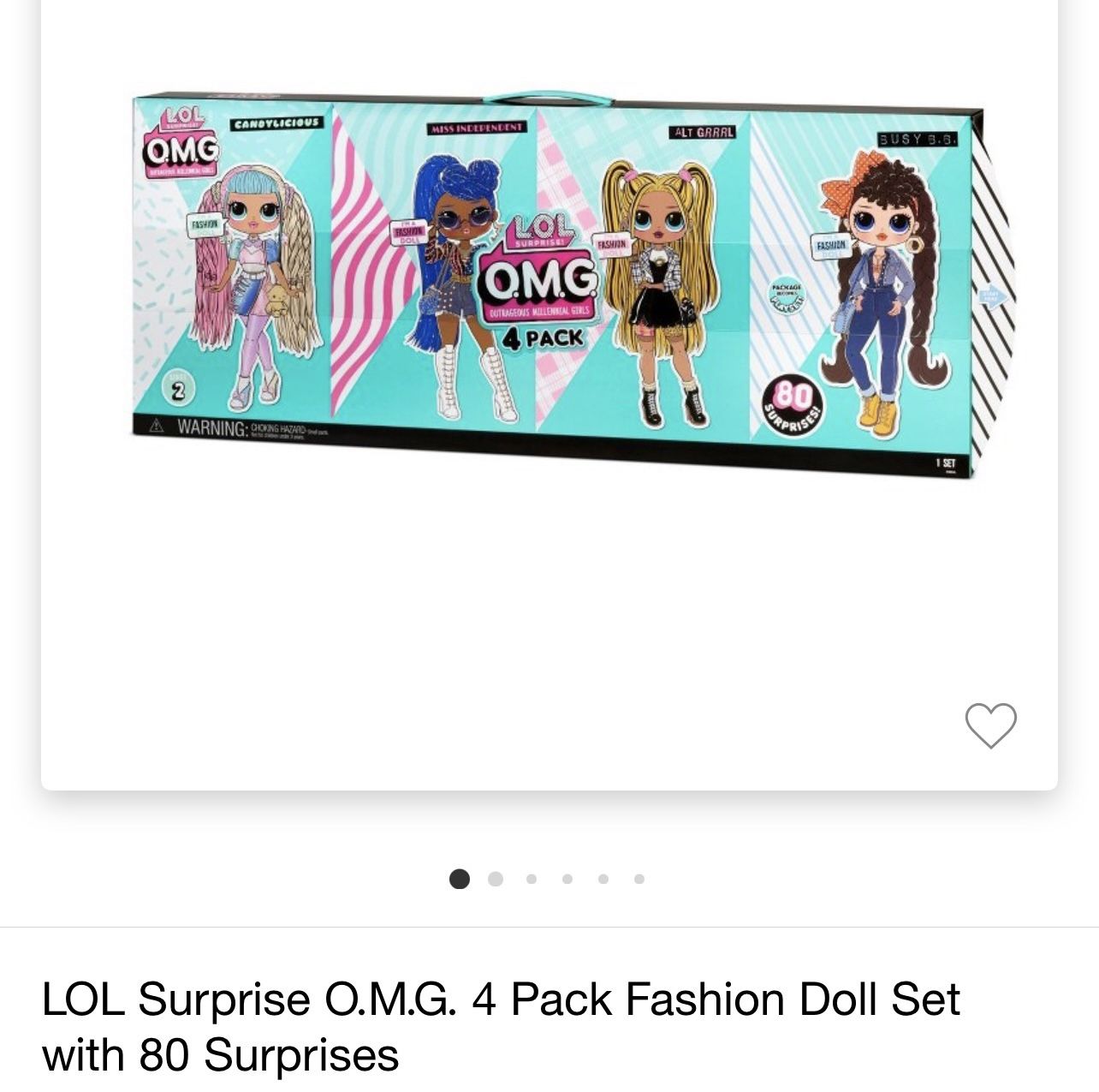 LOL Surprise 4 -pack Fashion Doll Set With 80 Surprise 