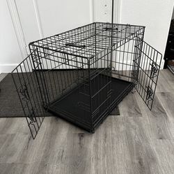 30” L x 19” W x 21.5” H Wire Dog Crate with Double Doors