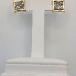 14k Gold Mens Diamond Earrings