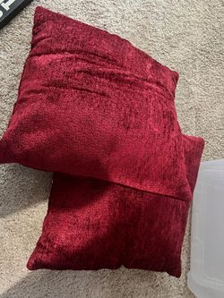 Red throw pillows