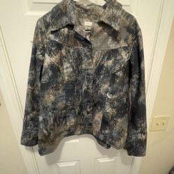 Coldwater Creek Ladies Lightweight Jacket, Multi Colored Snap Front, Size W18