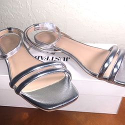Silver Sandals - Size 8