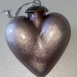 Heart Hanging Ornament, Spinning Glass Decoration, Tree Ornament