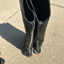 Black Boots with Silver Coil Design PREOWNED/USED SO by Kohls