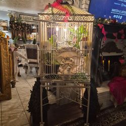 Shabby Chic Bird Cage W Light😍