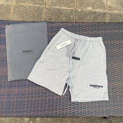 Essentials Fear of God Light Grey Shorts Size Medium