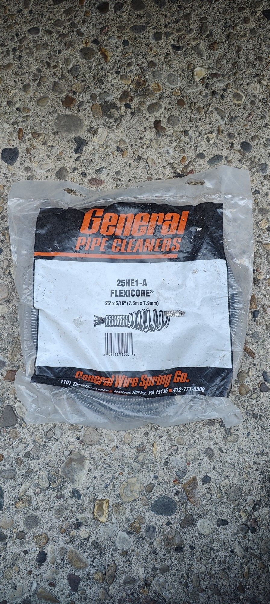 Flexicore 5/16 x 25-foot Drain Cable w/ EL Basin Head- New