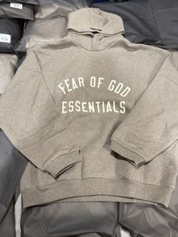Fear of God Essentials Fleece Hoodie Heather Gray Authentic Size Large L And S Small