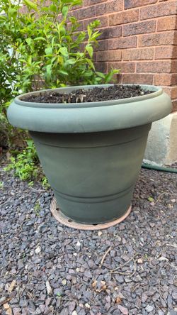 Large planter with dirt