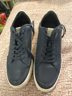 Aldo Navy Blue/Gray/White Leather Men's Sneakers Shoes Size 13