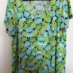 Disney Kermit Frog Muppets Top  Size 3X T Shirt NEW  
