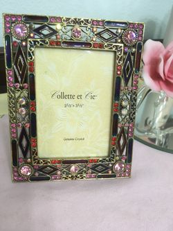 Genuine Crystals Picture Frame Rhinestones Jeweled