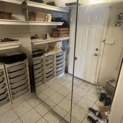 Two Mirrored Wardrobes – Hanging + Shelves – Strong & Clean Condition