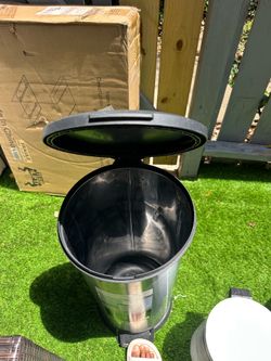 3 Stainless Steel Trash Cans – Kitchen & Bathroom Set