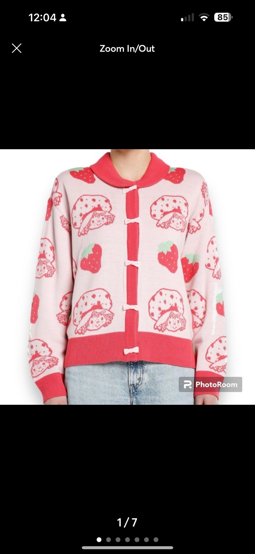 Strawberry Shortcake Bows Collared Cardigan