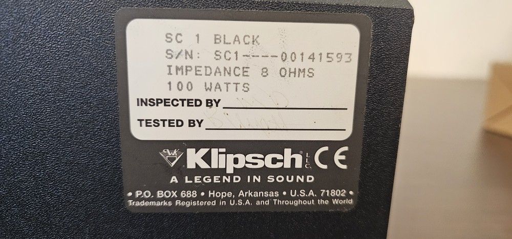 Klipsch Sc1 Center Channel Speaker