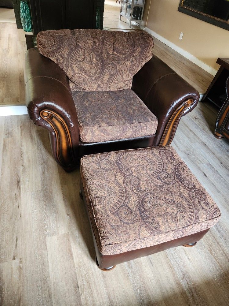 Large Oversized Chair And Ottoman
