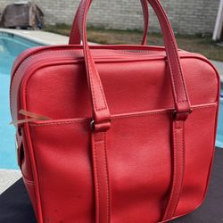 Vintage Cherry Red Carry-on Tote Samsonite Luggage Bag