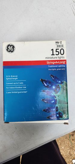 GE String-A-Long 150 Blue Miniature Lights