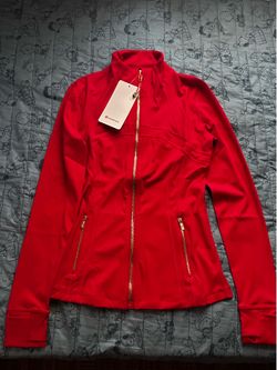 Red and gold define jacket